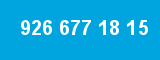 926 677 18 15 926 677 18 15